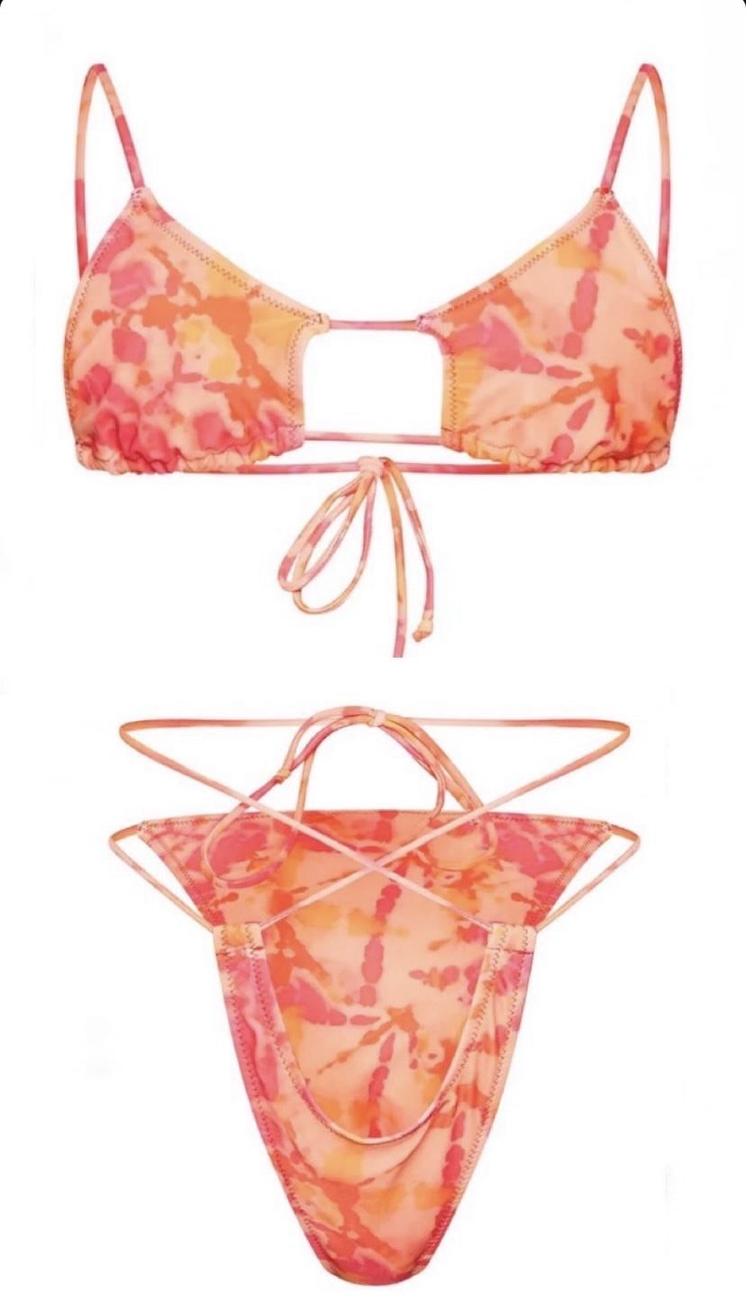 Bikini estampado naranja